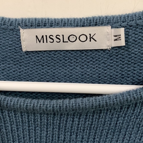 Misslook color block long sleeve sweater very good condition 4 color Sz Medium - Picture 2 of 5